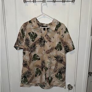 New Erika Hayden Cotton Rayon Neutral Palm Shirt Women's size 1X